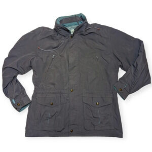 Vintage North American Clothiers Outdoor Grey Teal Zip Hooded Jacket Mens  M